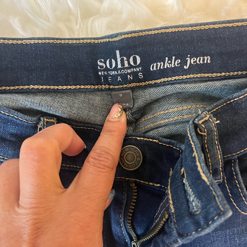 Soho Dark Blue Ankle Jeans - Stretch Denim